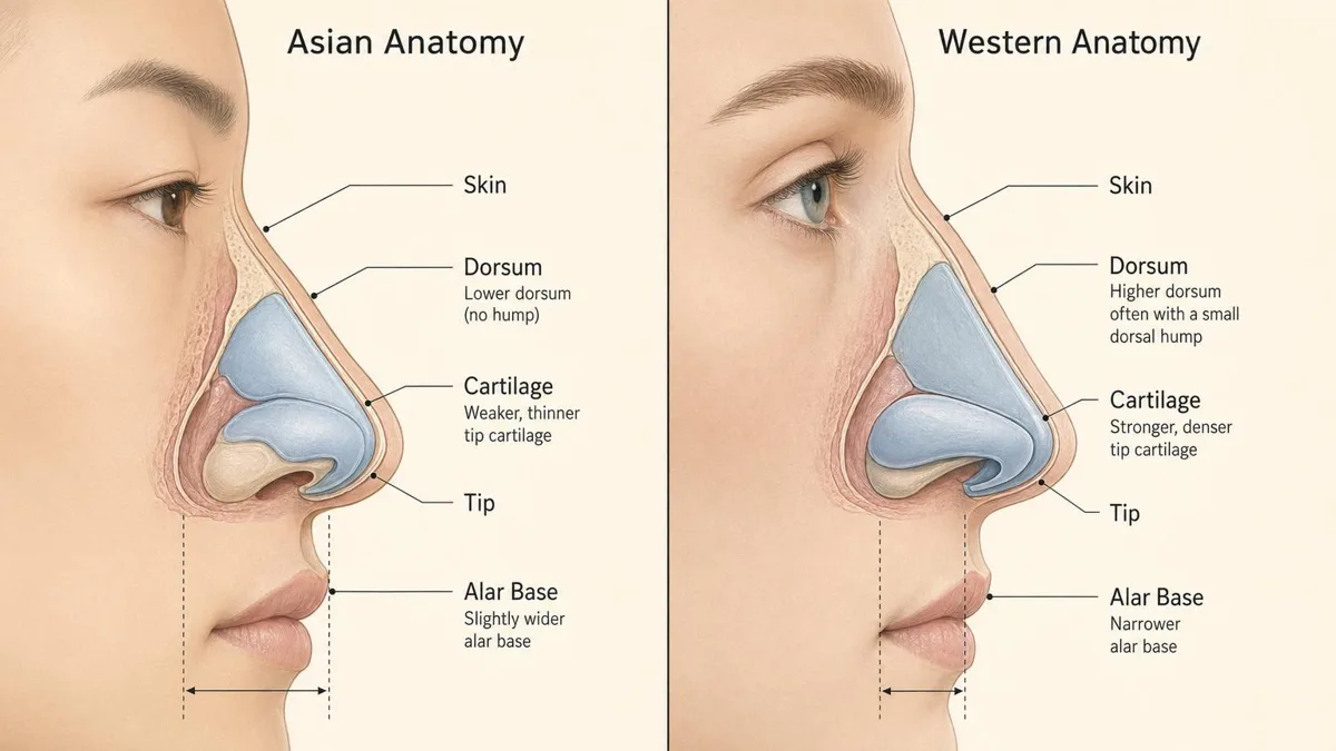 korean-rhinoplasty-asian-western-noses — иллюстрация